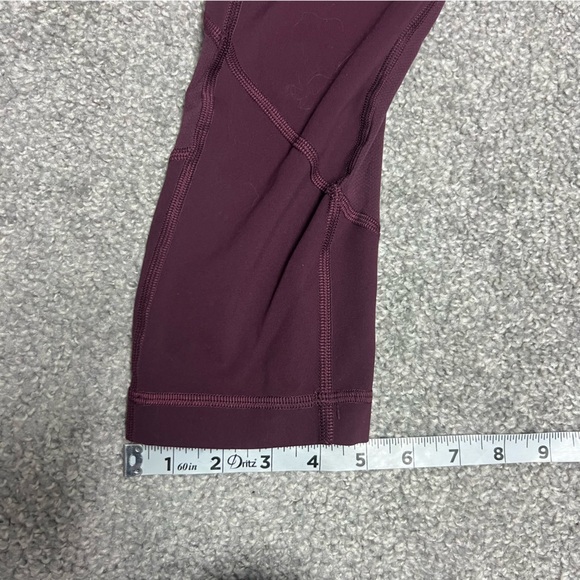 Lululemon Leggings Womens 6 Maroon Pace Rival Crop 22" Inseam Dark Adobe - Picture 3 of 11